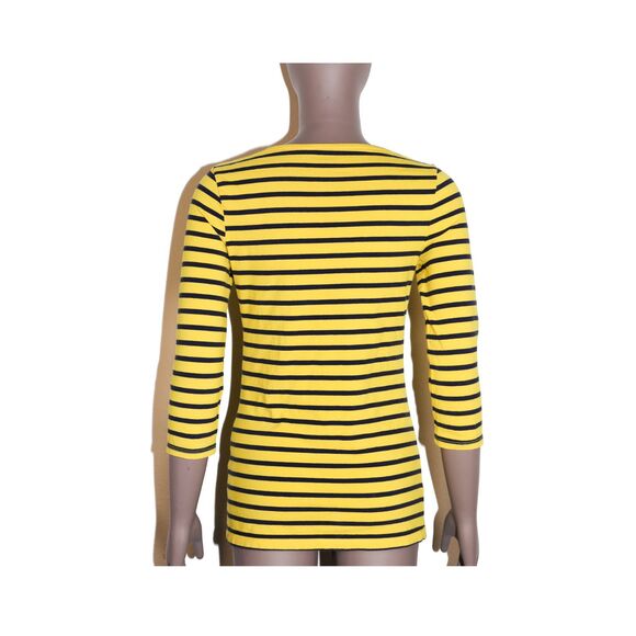 Preppy Striped Basic Casual Everyday Long Sleeve Top Small - Picture 2 of 3